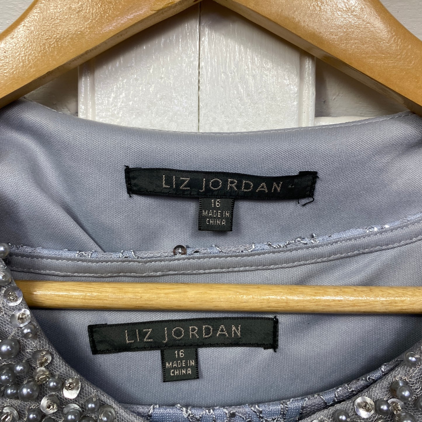 Liz Jordan Jacket & Top Set Size 16 Long Sleeve Sequins Cocktail Formal