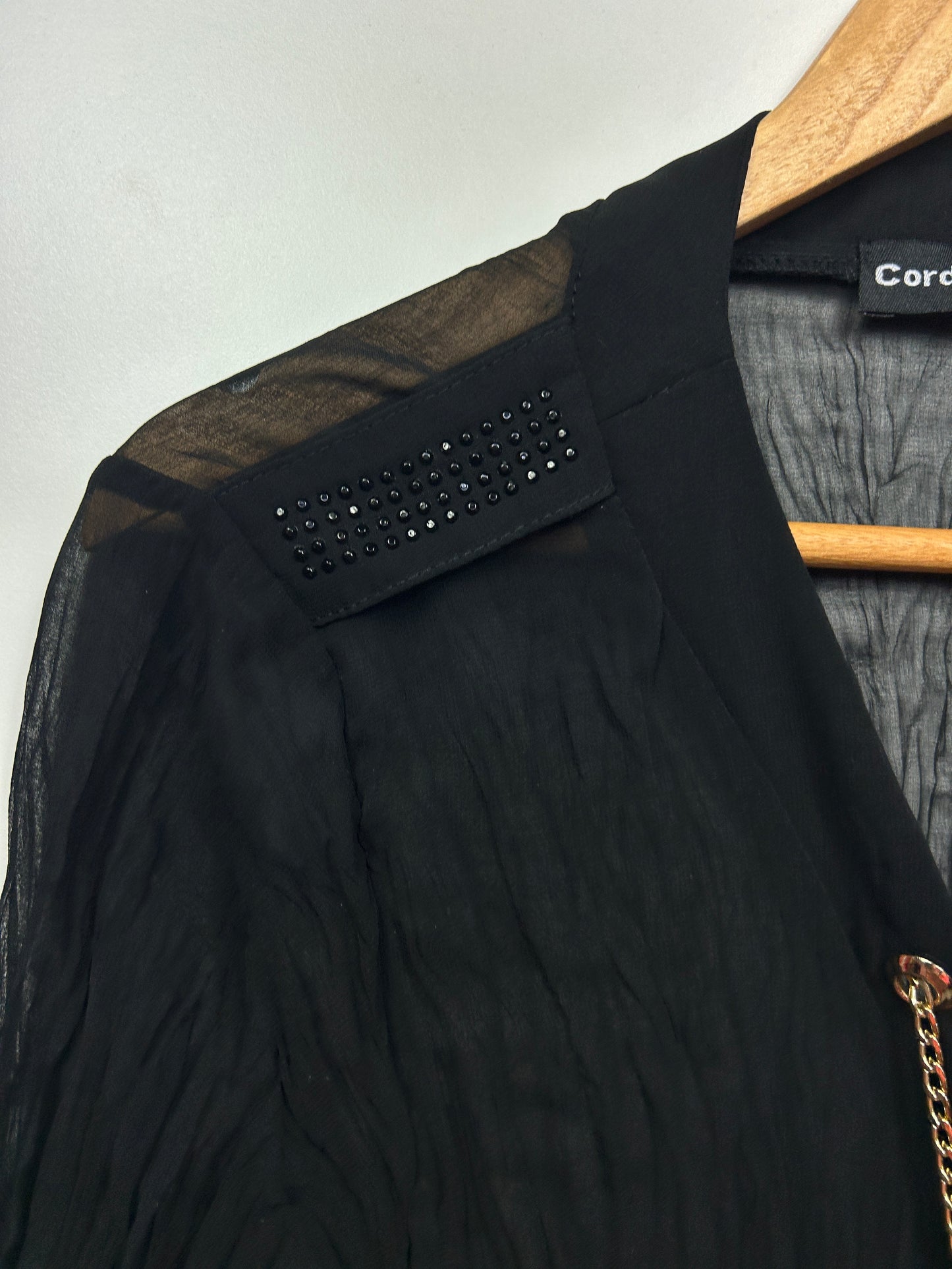 Cordelia St Top Size 14 Black Sheer Crinkle