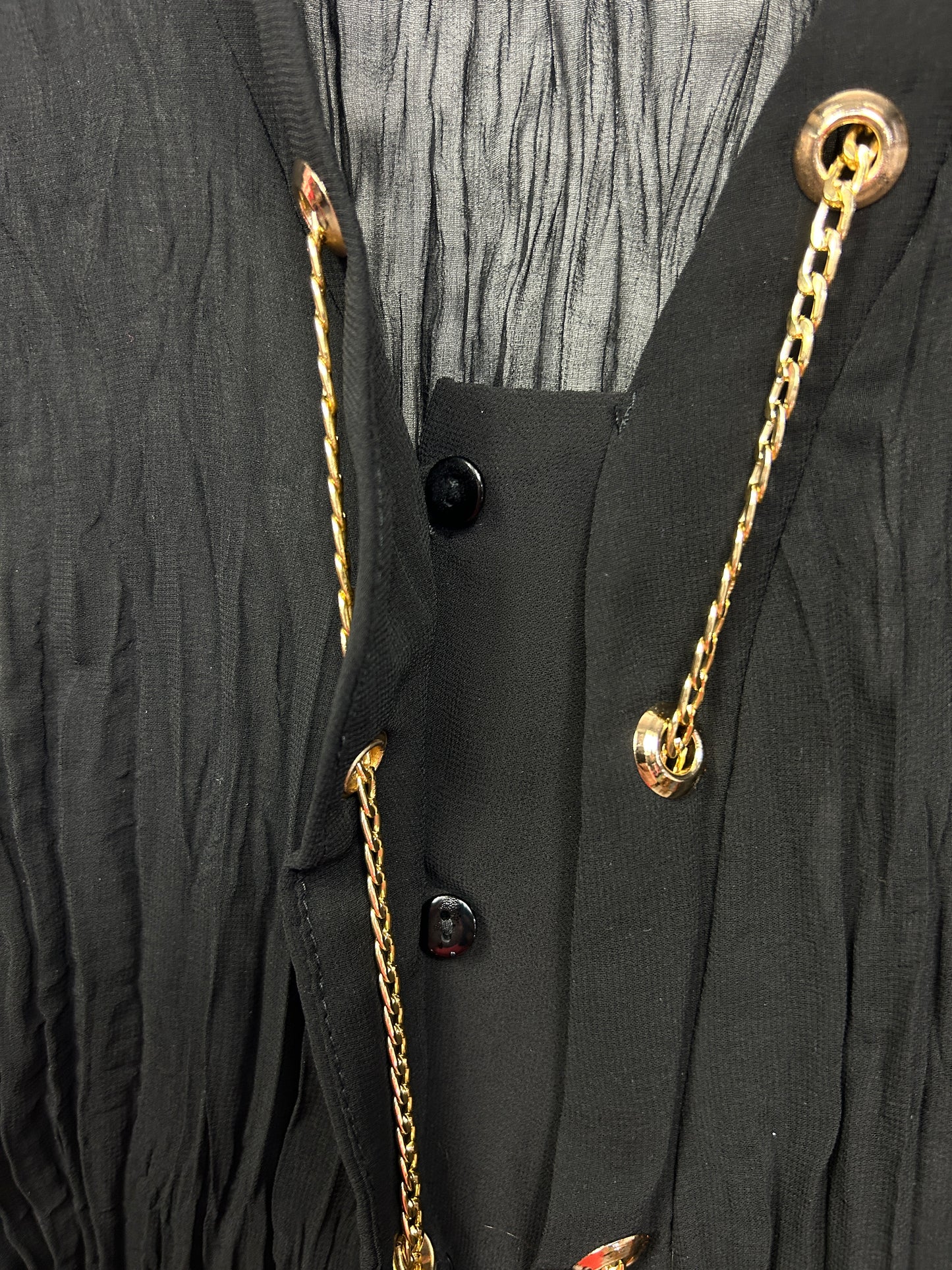 Cordelia St Top Size 14 Black Sheer Crinkle