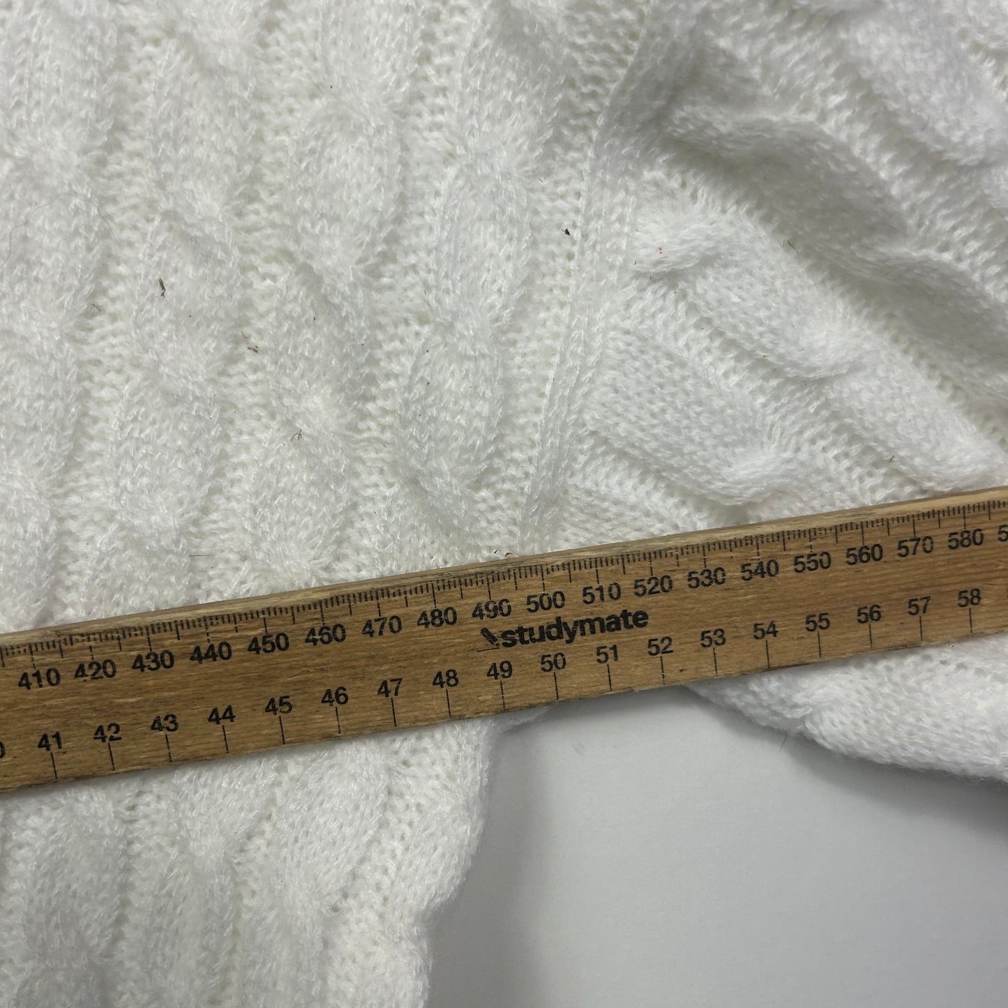 Shein White Cable Knit Cropped Jumper - Size 0XL