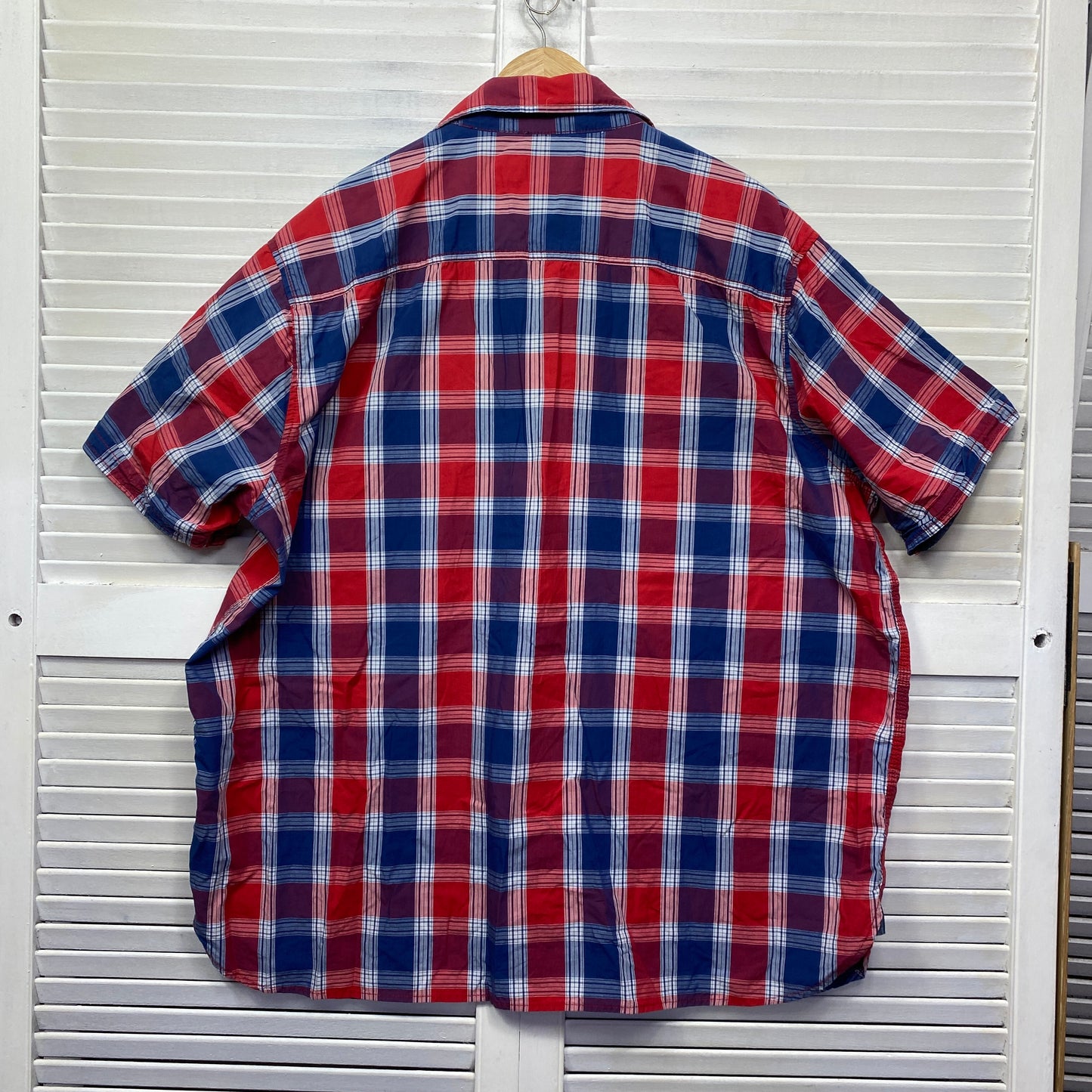 Joe & Co Men Shirt Size 7XL Short Sleeve Button Up Check