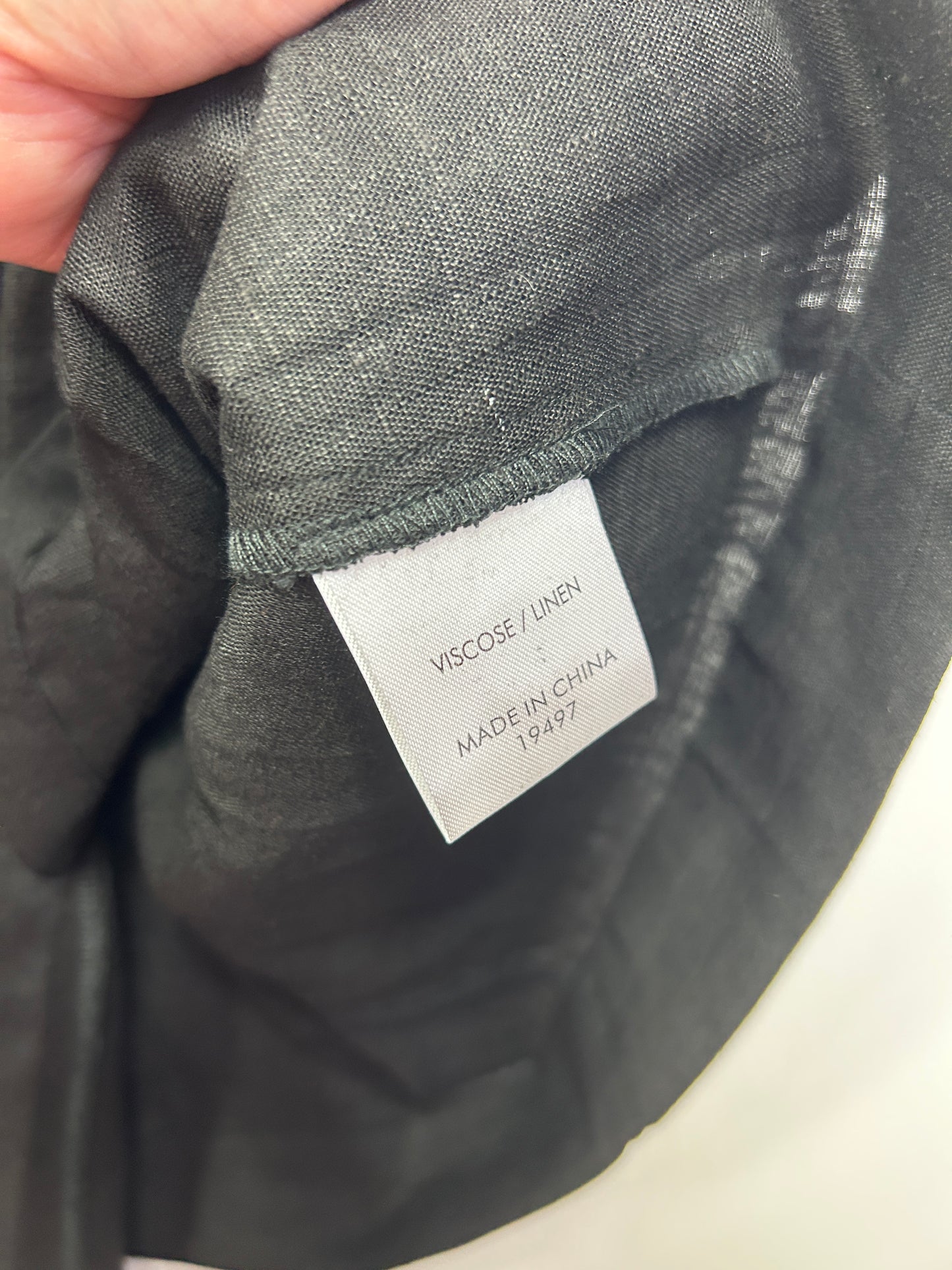 Suzanne Grae Linen Midi Skirt Size 16 XL Black New