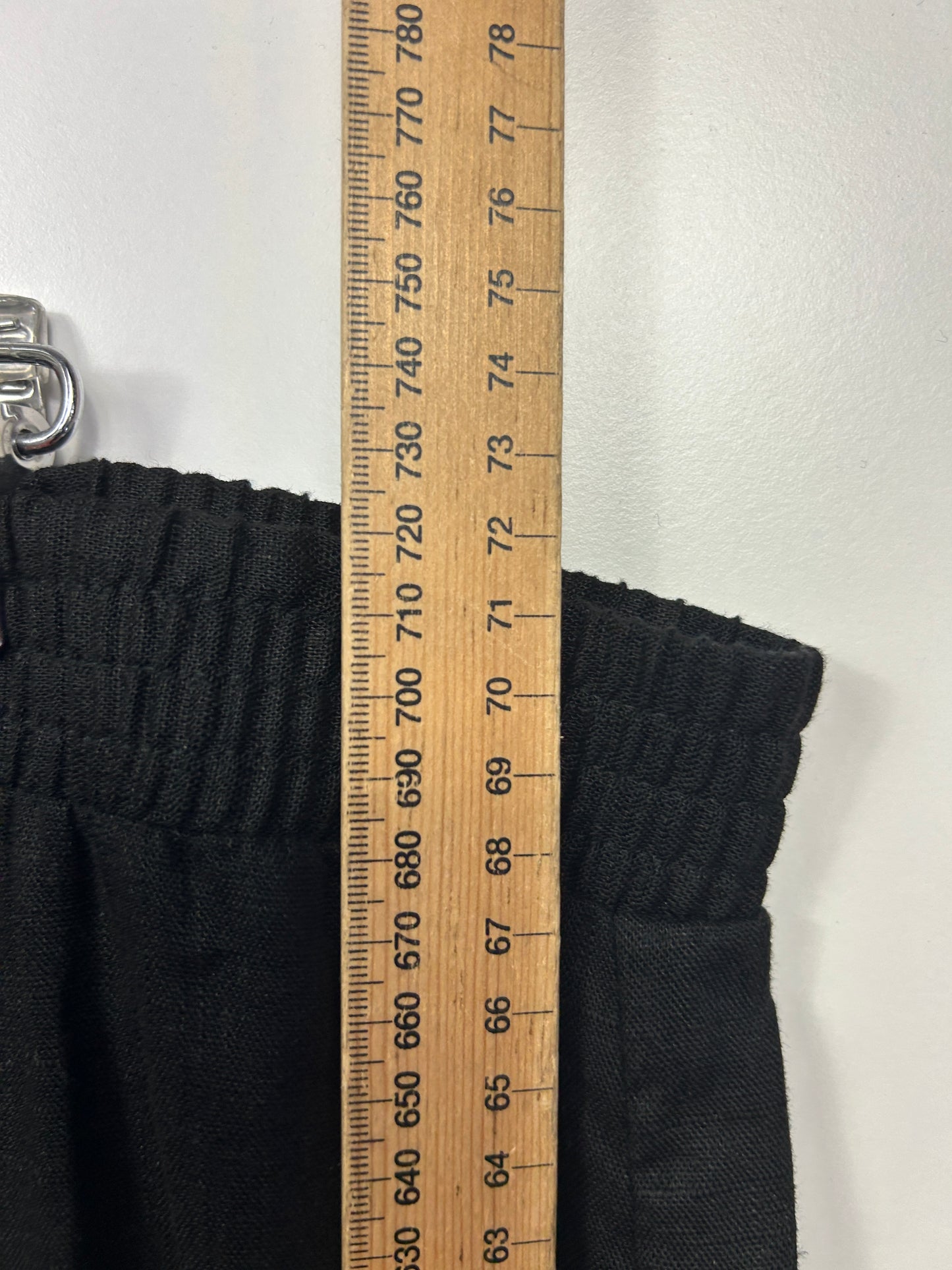 Suzanne Grae Linen Midi Skirt Size 16 XL Black New