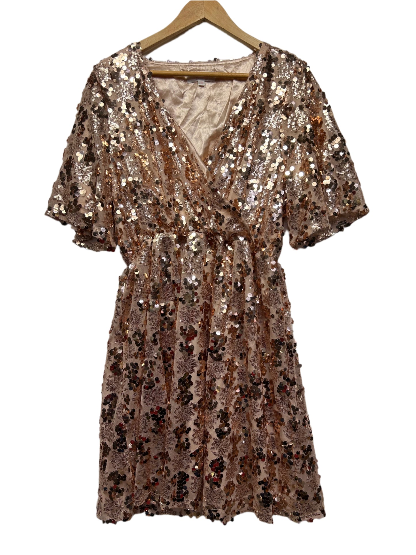 Something for Sarah Dress Size 16-18 Cocktail Evening Party Sequins Gold