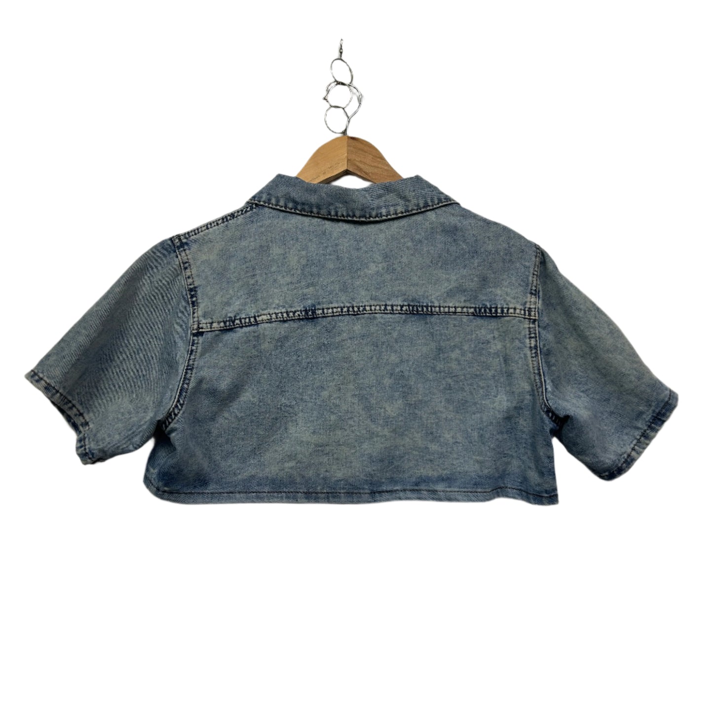 Shein Crop Denim Jacket Size 14 16 0XL Short SLeeve