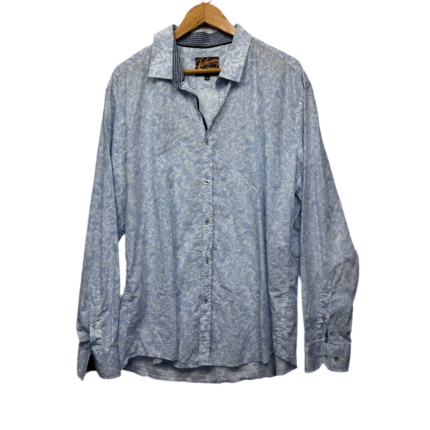 Johnny Bigg Shirt Size 2XL Blue White Long Sleeve