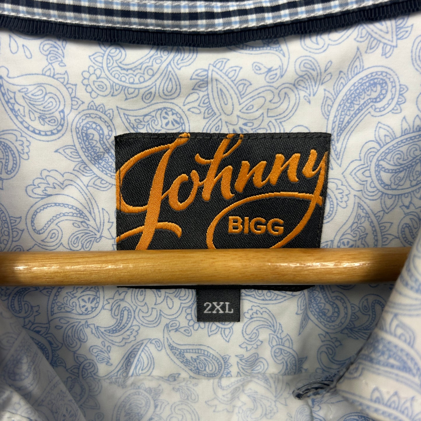 Johnny Bigg Shirt Size 2XL Blue White Long Sleeve