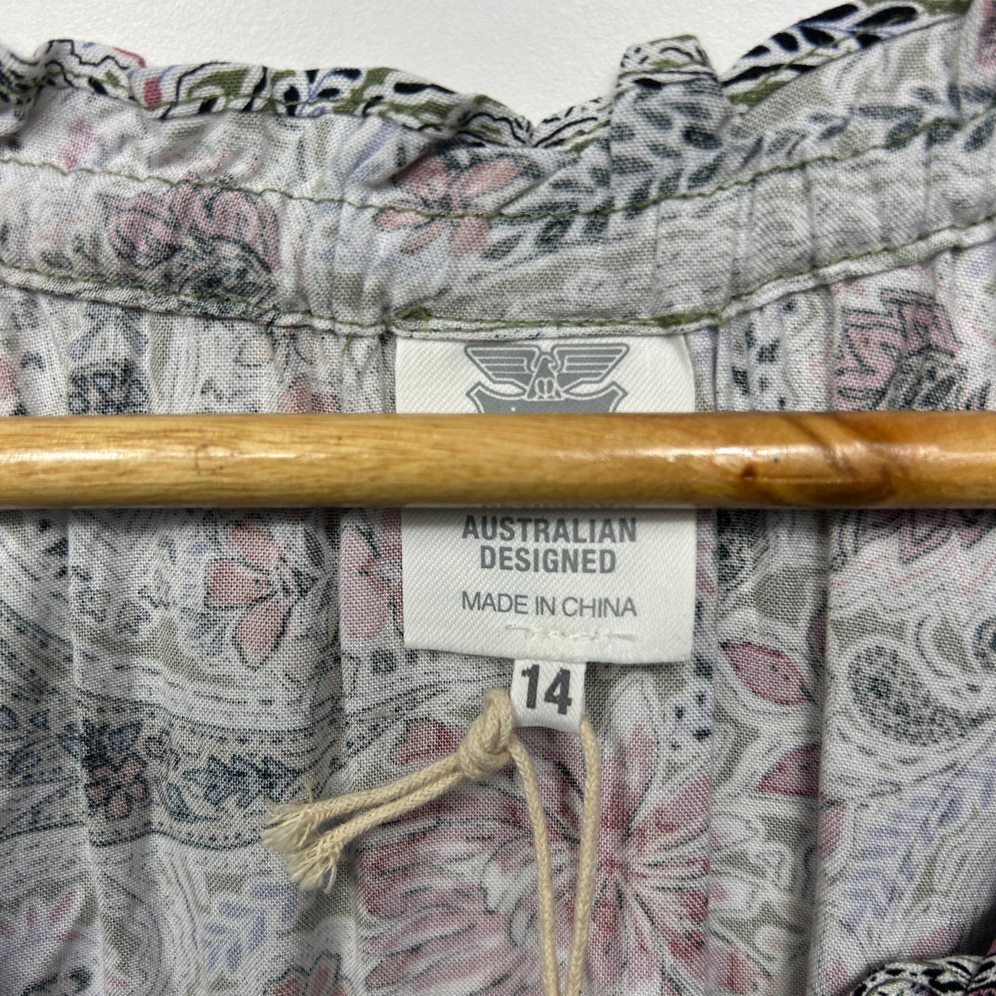 Rivers Top Size 14 Long Sleeve Multicoloured Floral Paisley Print Viscose New