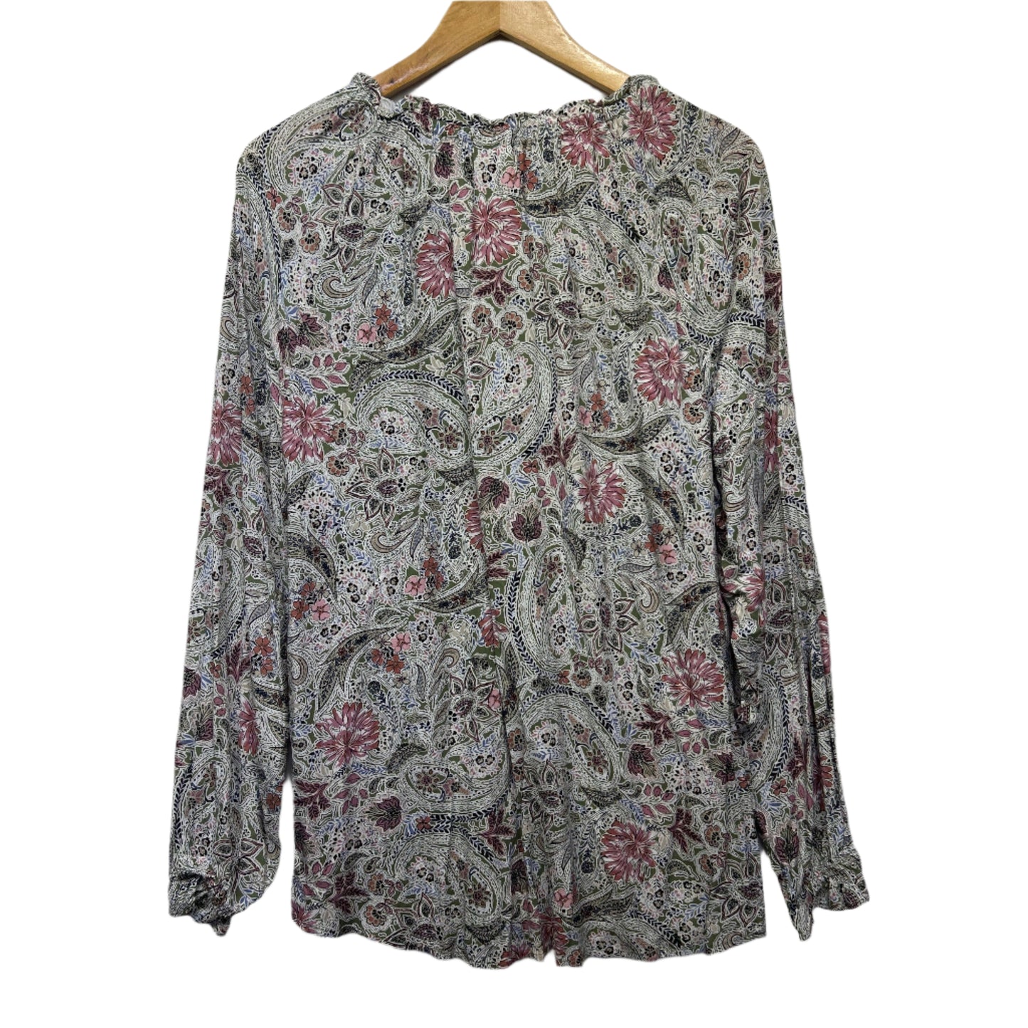 Rivers Top Size 14 Long Sleeve Multicoloured Floral Paisley Print Viscose New