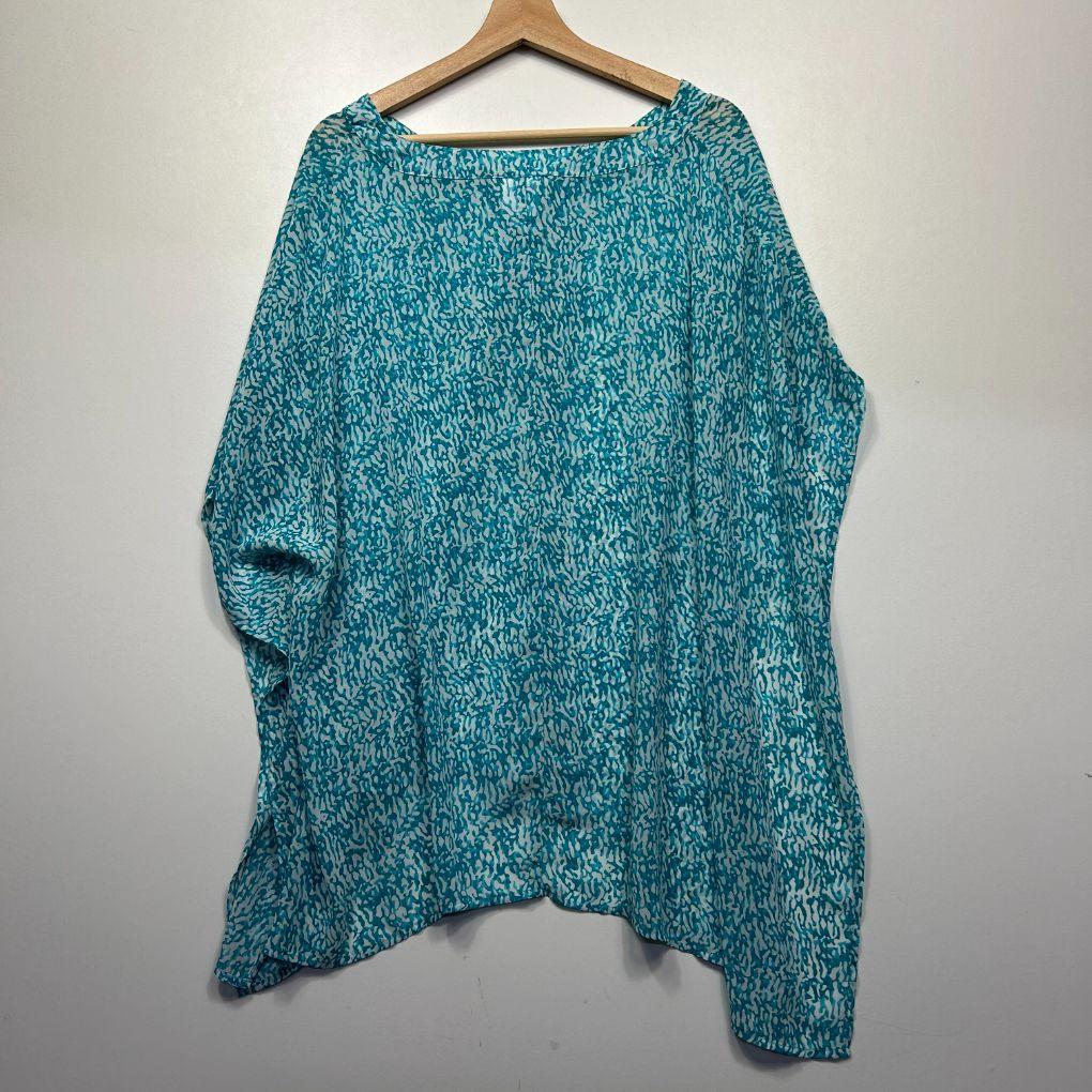 Autograph Teal Print Top - Size 16