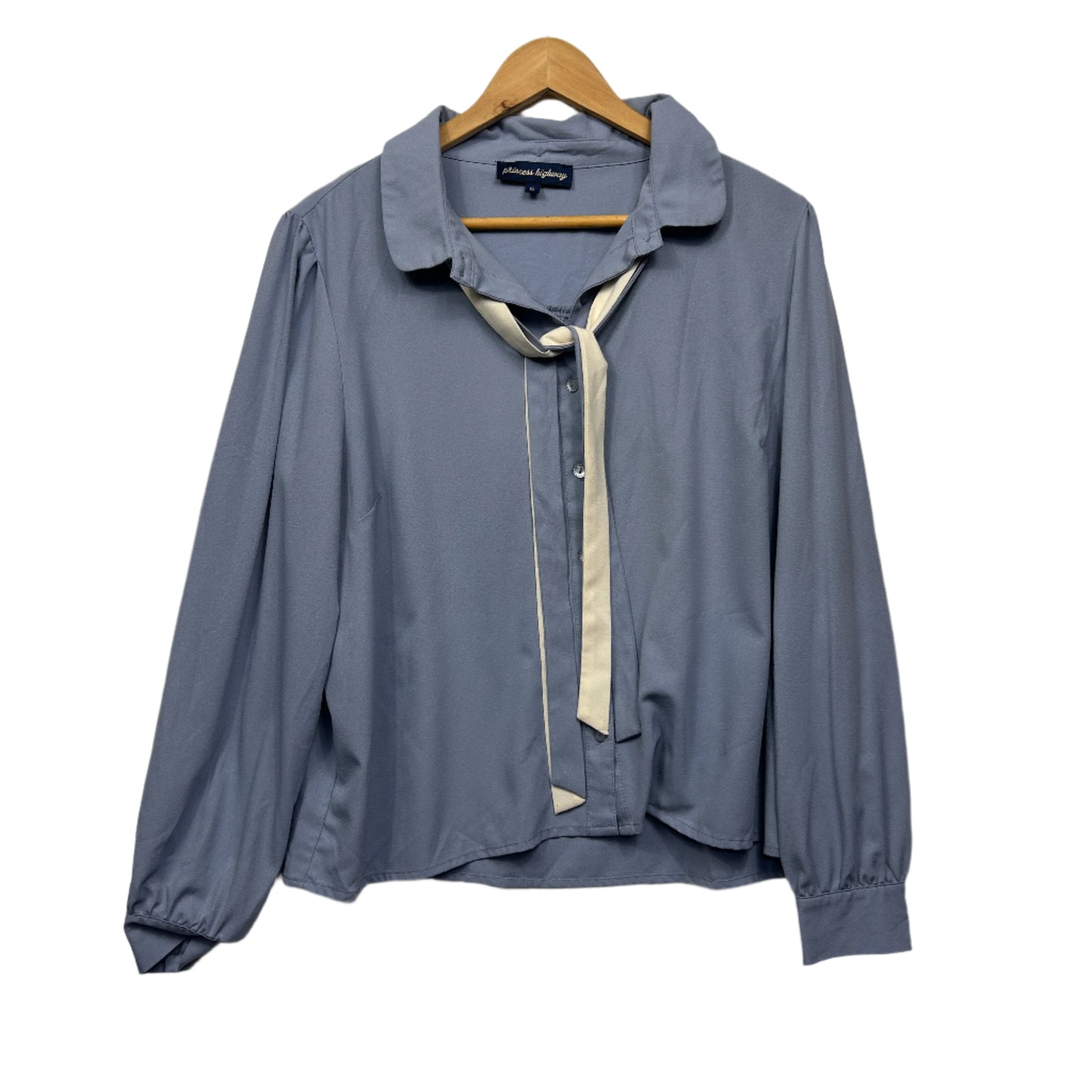 Princess Highway Top Size 16 Blue Long Sleeve Button Up