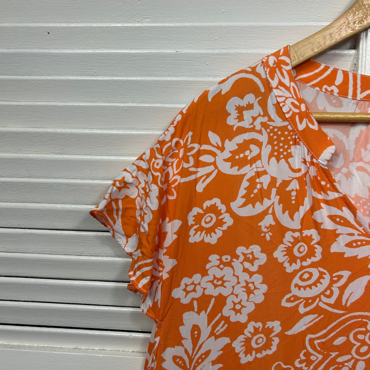 Sadie & Sun Dress Size 3XL 20 22 Orange White Pockets