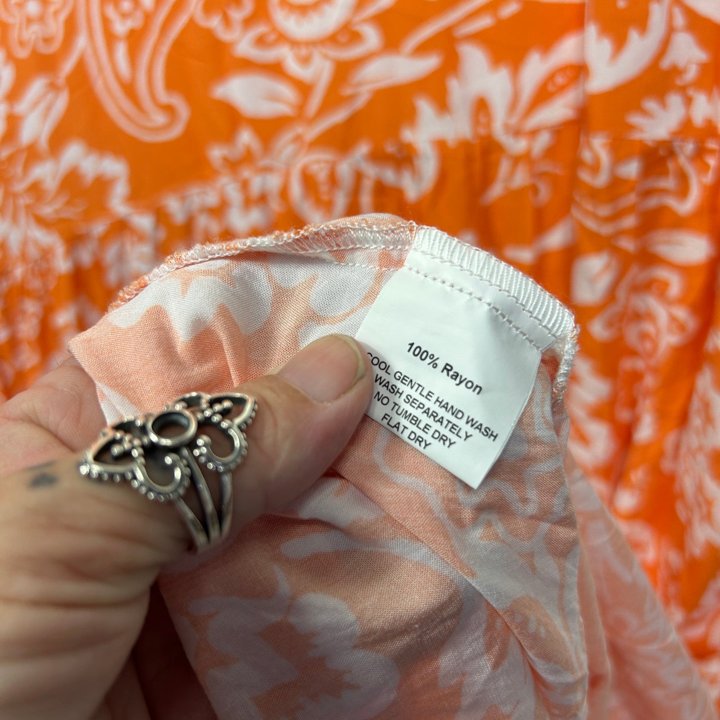 Sadie & Sun Dress Size 3XL 20 22 Orange White Pockets