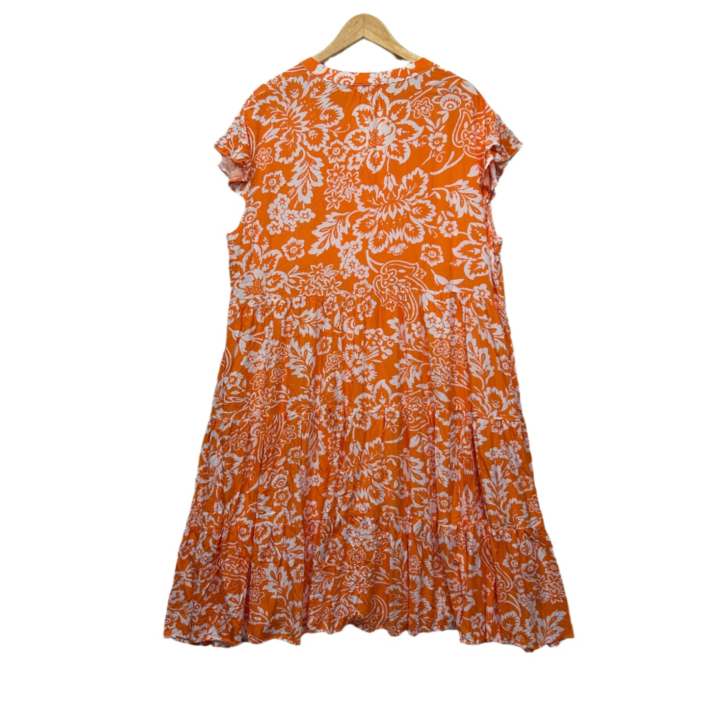 Sadie & Sun Dress Size 3XL 20 22 Orange White Pockets