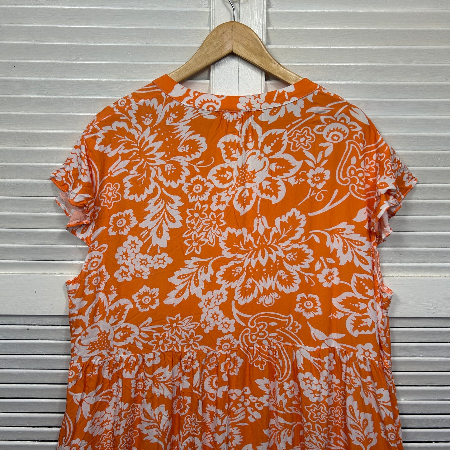 Sadie & Sun Dress Size 3XL 20 22 Orange White Pockets