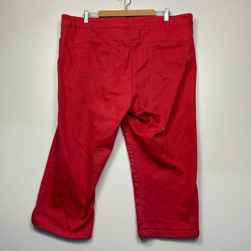 Millers Red Cotton Crop Pants - Size 22