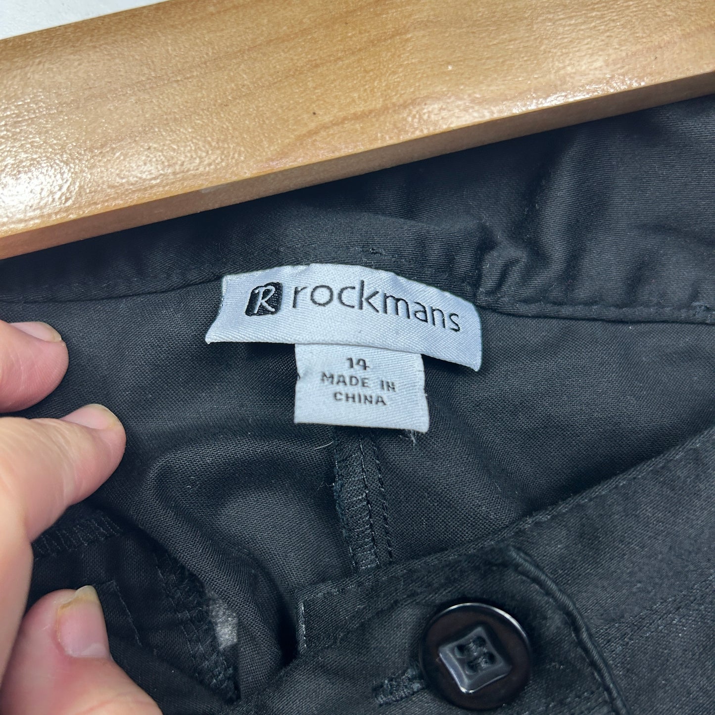 Rockmans Shorts Size 14 Black Zip Fly