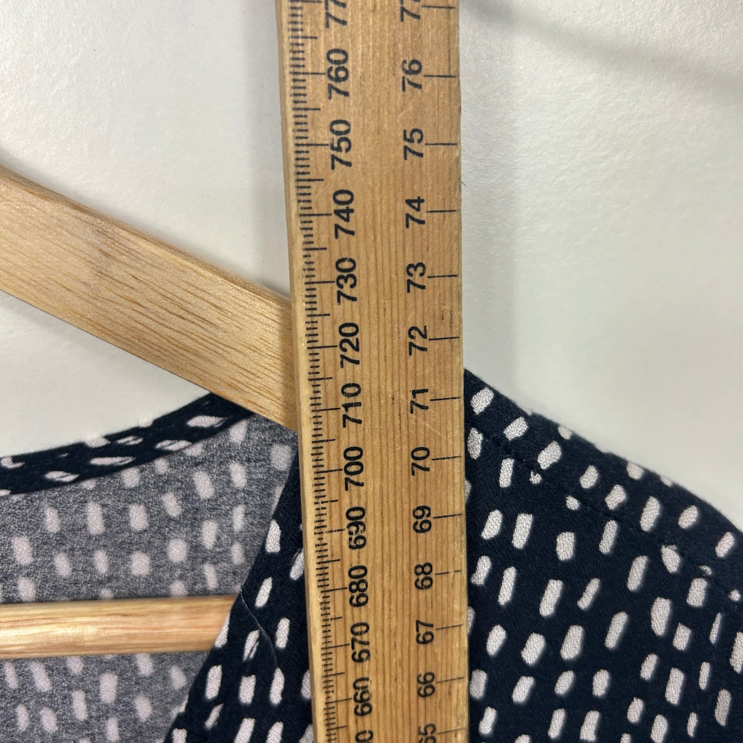 Anko Navy Spotted Long Sleeve Top - Size 18