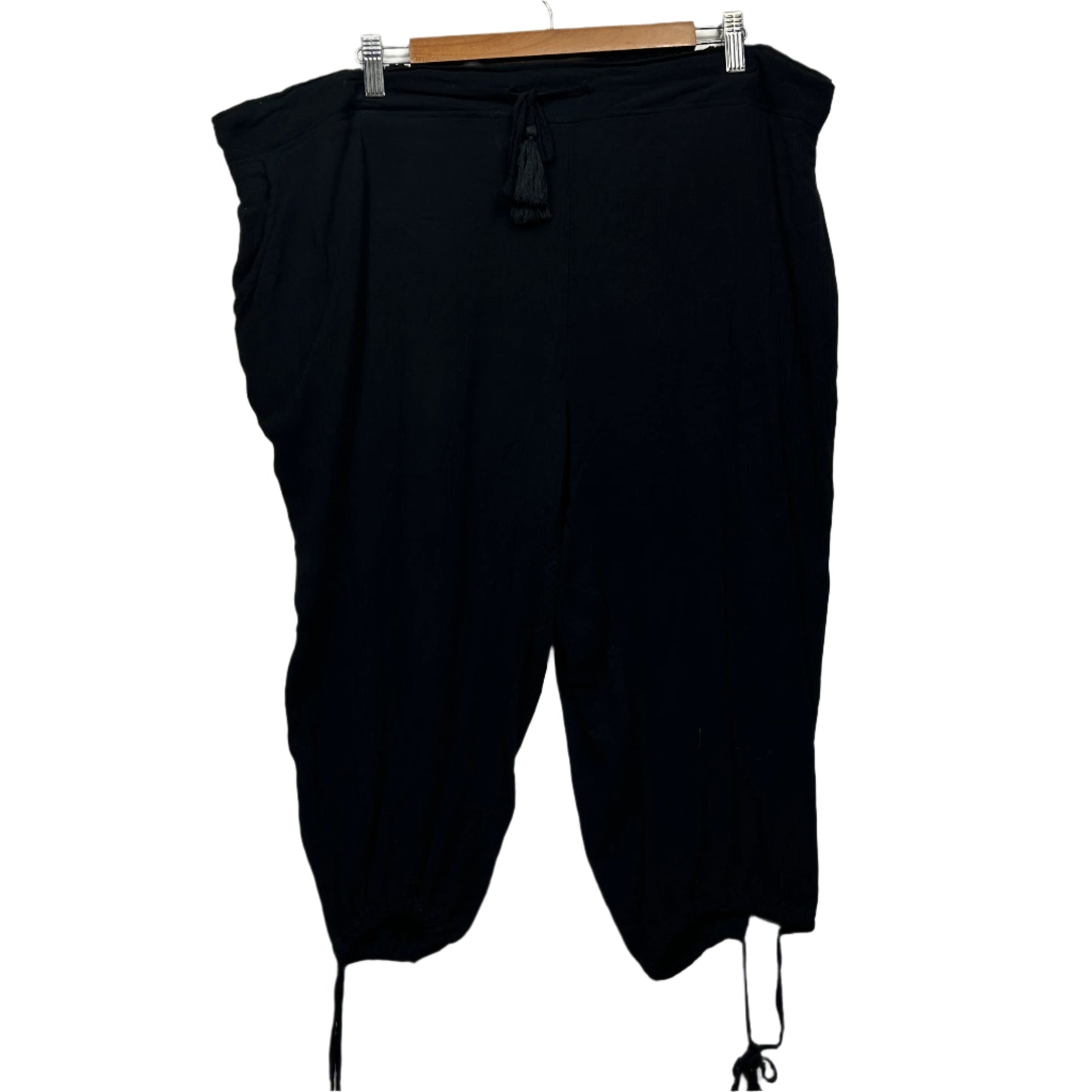 Rivers Cropped Pants Size 20 Black Pockets Viscose