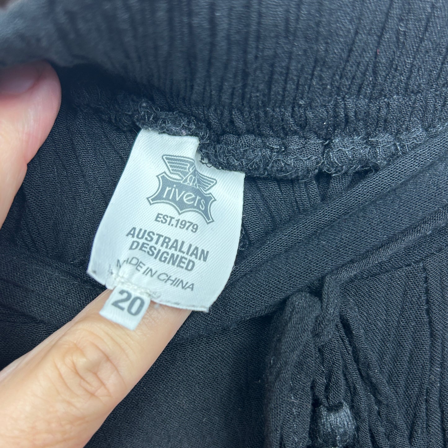 Rivers Cropped Pants Size 20 Black Pockets Viscose