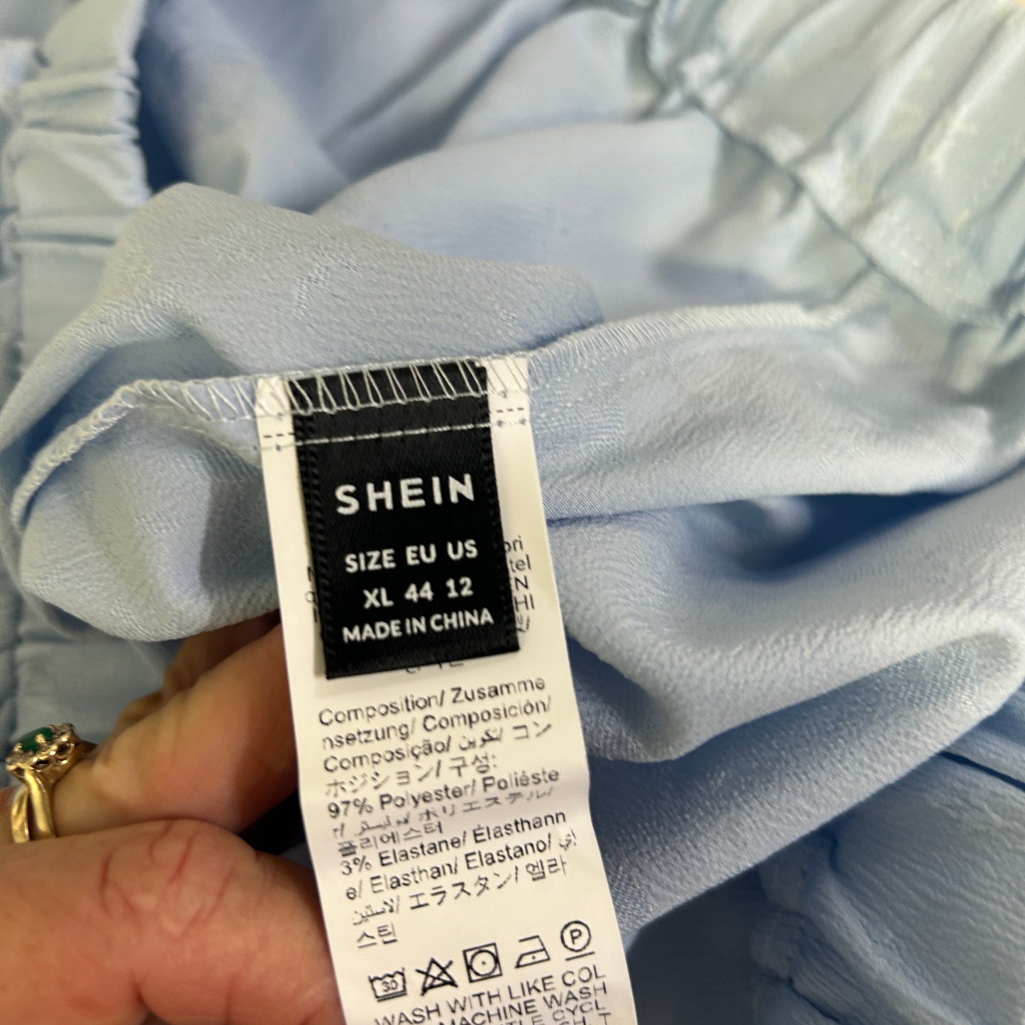 Shein Blue Tiered Maxi Skirt - Size XL