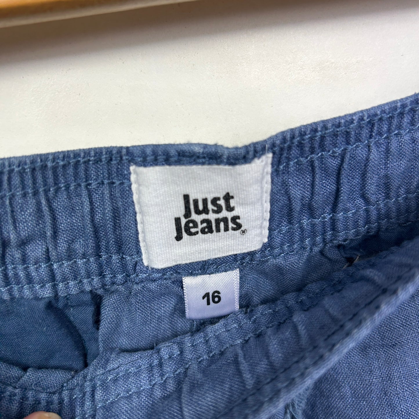 Just Jeans Size 16 Blue Pockets Linen Blend