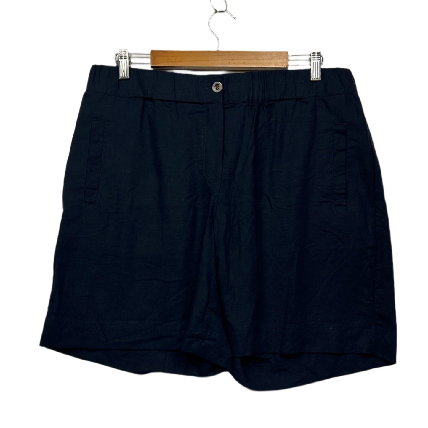 Katies Shorts Size 14 Pockets Linen Blend Navy