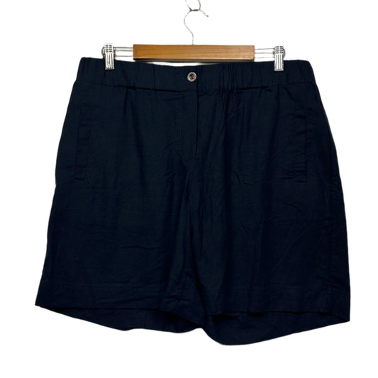 Katies Shorts Size 14 Pockets Linen Blend Navy