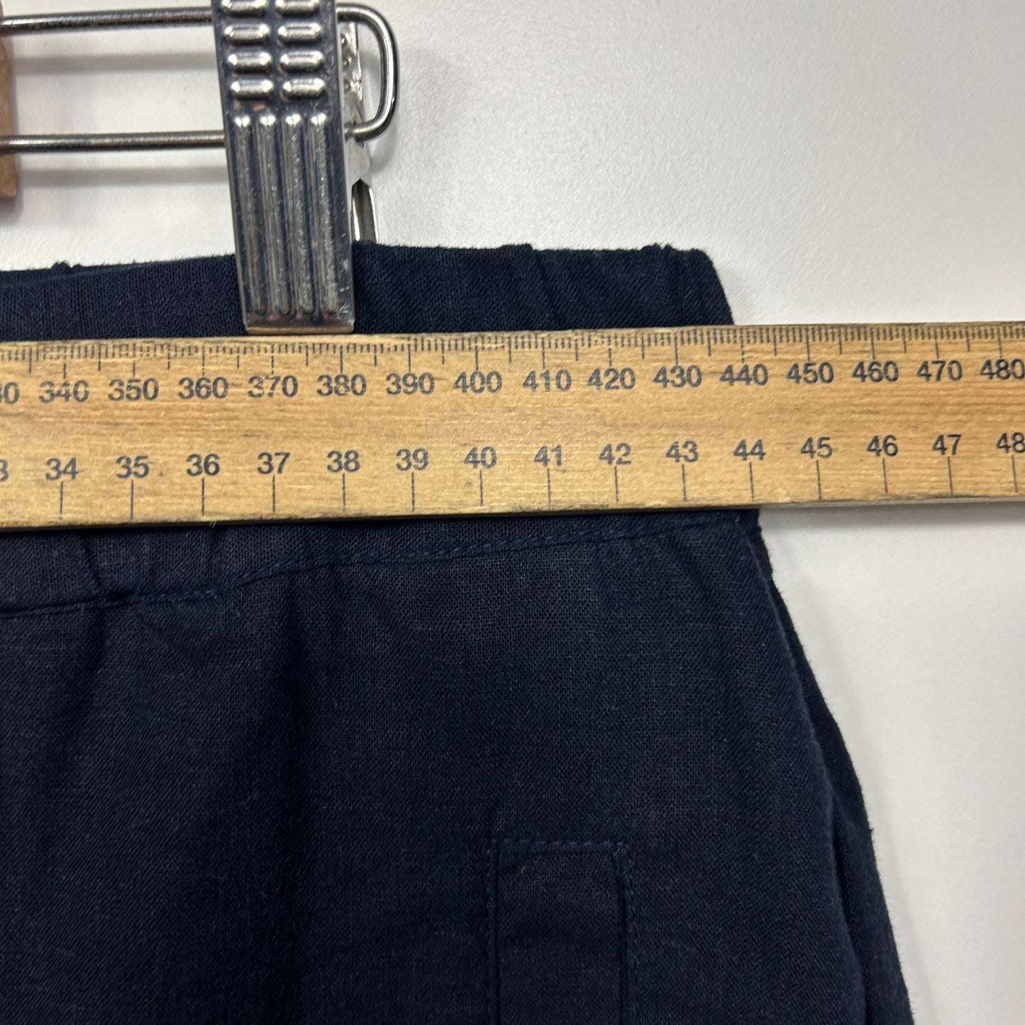 Katies Shorts Size 14 Pockets Linen Blend Navy