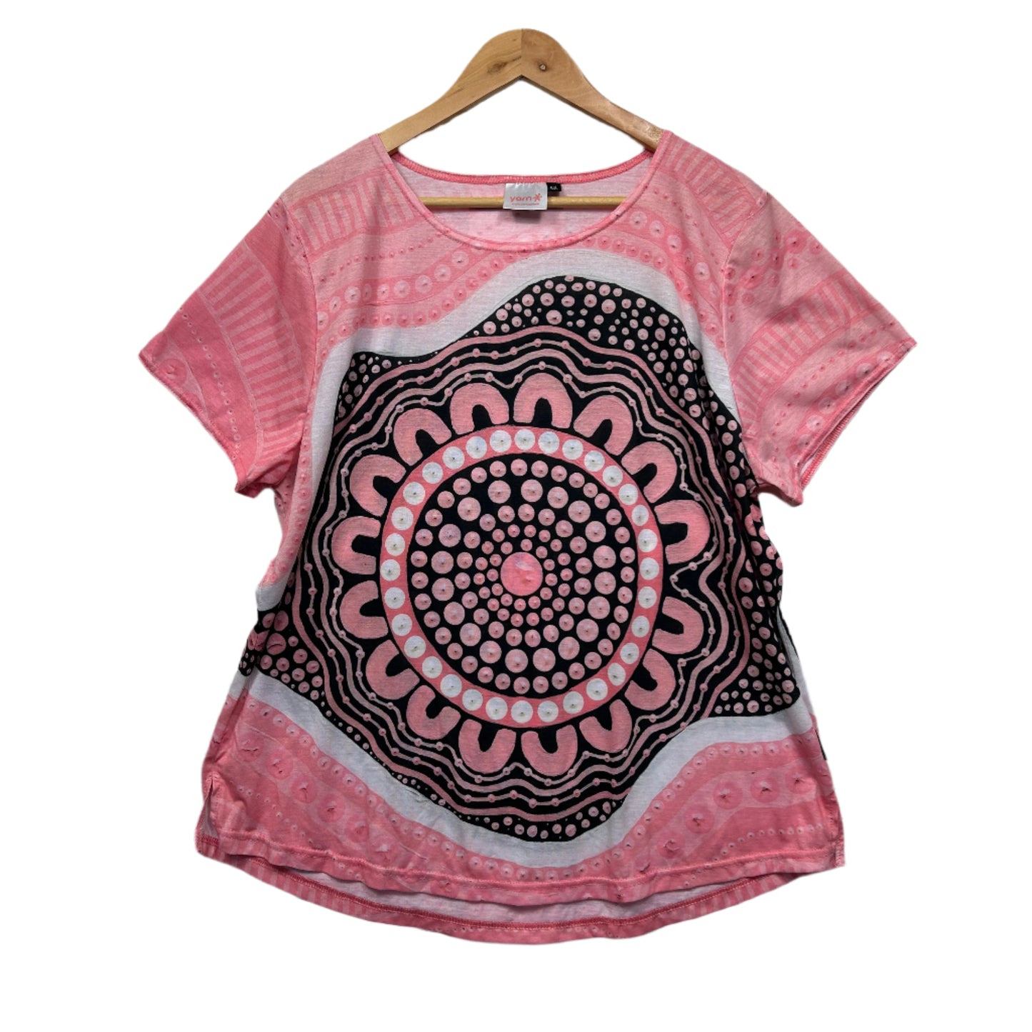 Yarn Indigenous Top 18 20 Pink Short Sleeve