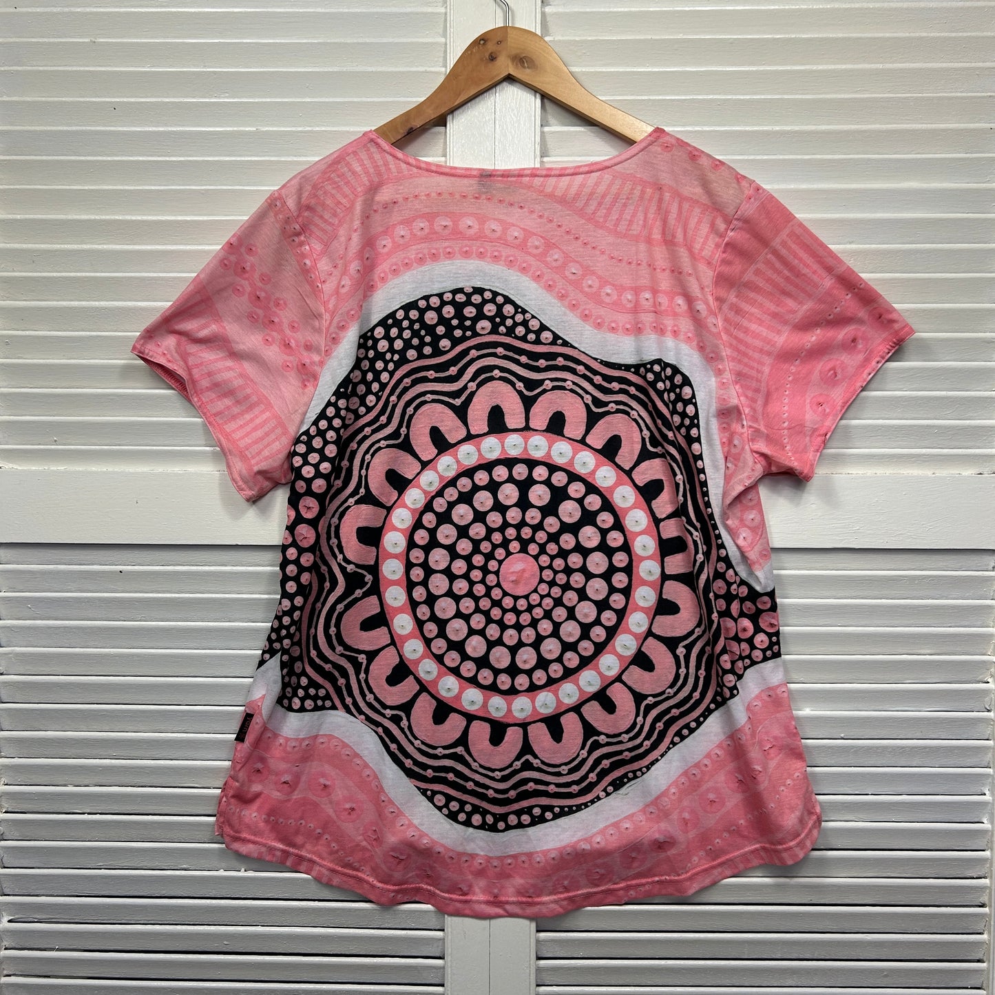 Yarn Indigenous Top 18 20 Pink Short Sleeve
