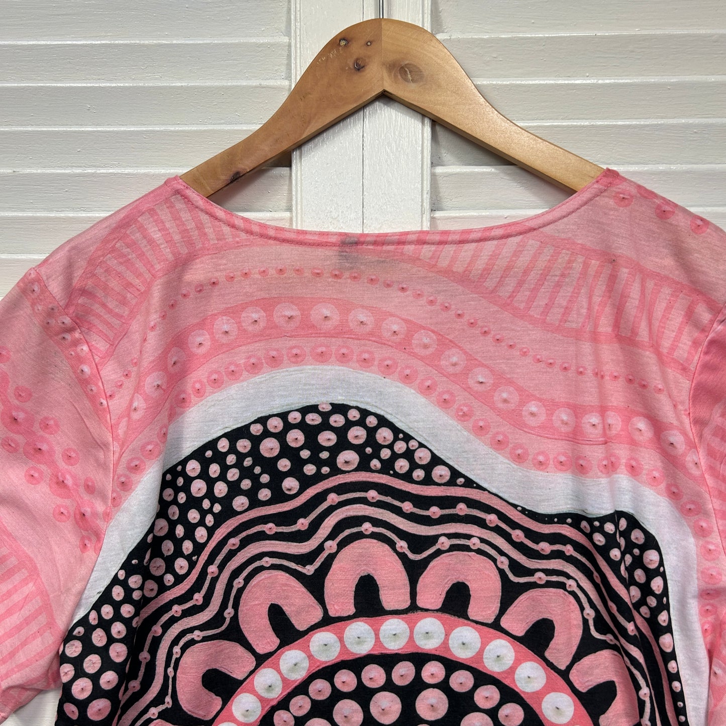 Yarn Indigenous Top 18 20 Pink Short Sleeve