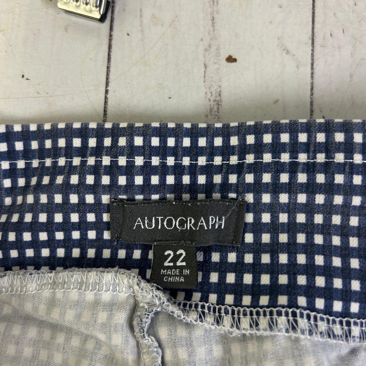 Autograph Navy Check Pull On Short - Size 22
