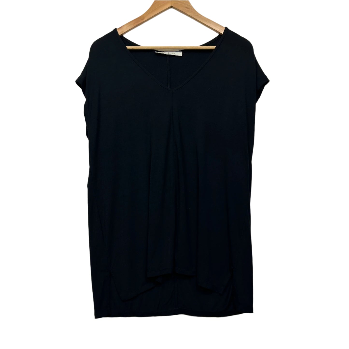 Jeanswest Luxe Top Size 14 Large Black Short Sleeve