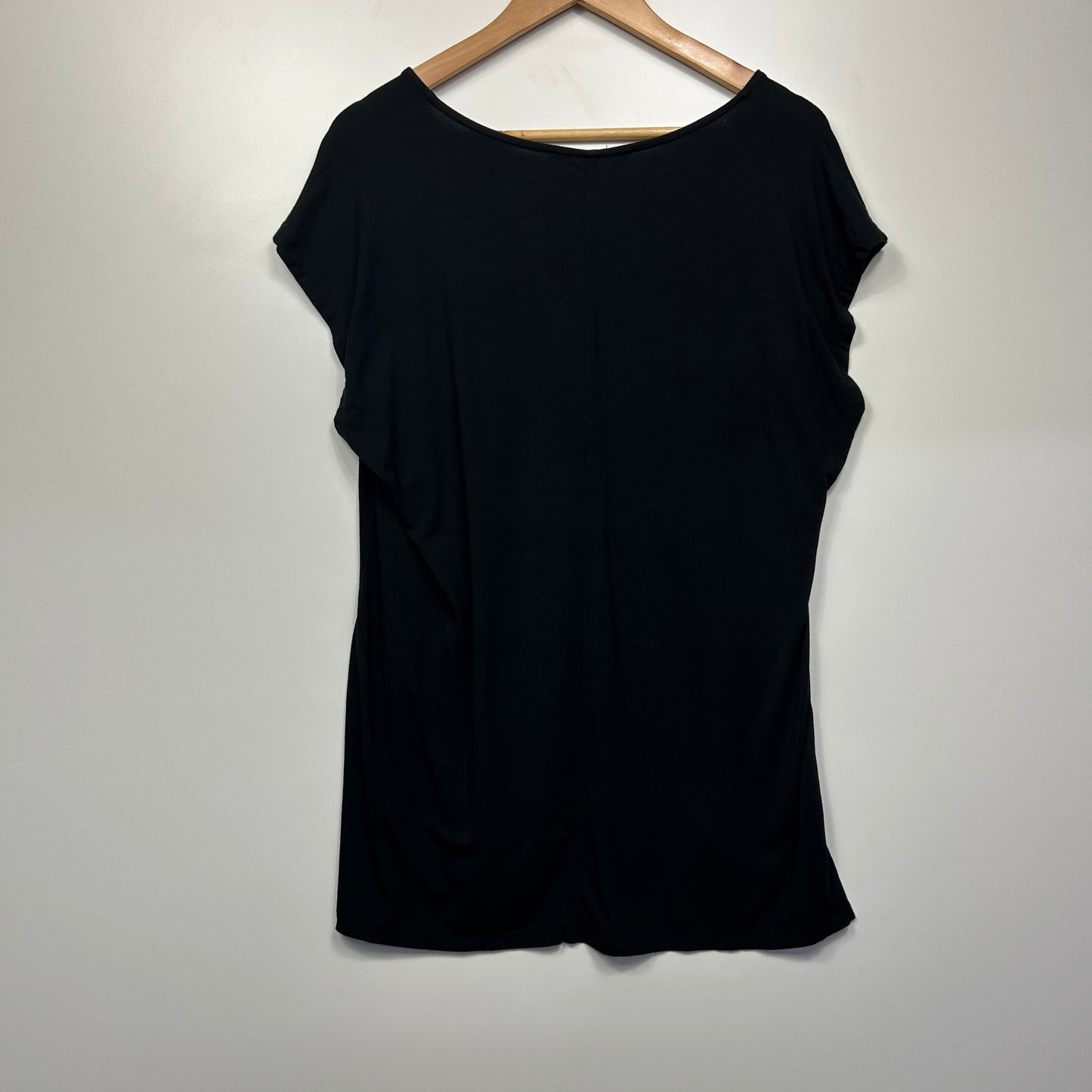 Jeanswest Luxe Top Size 14 Large Black Short Sleeve