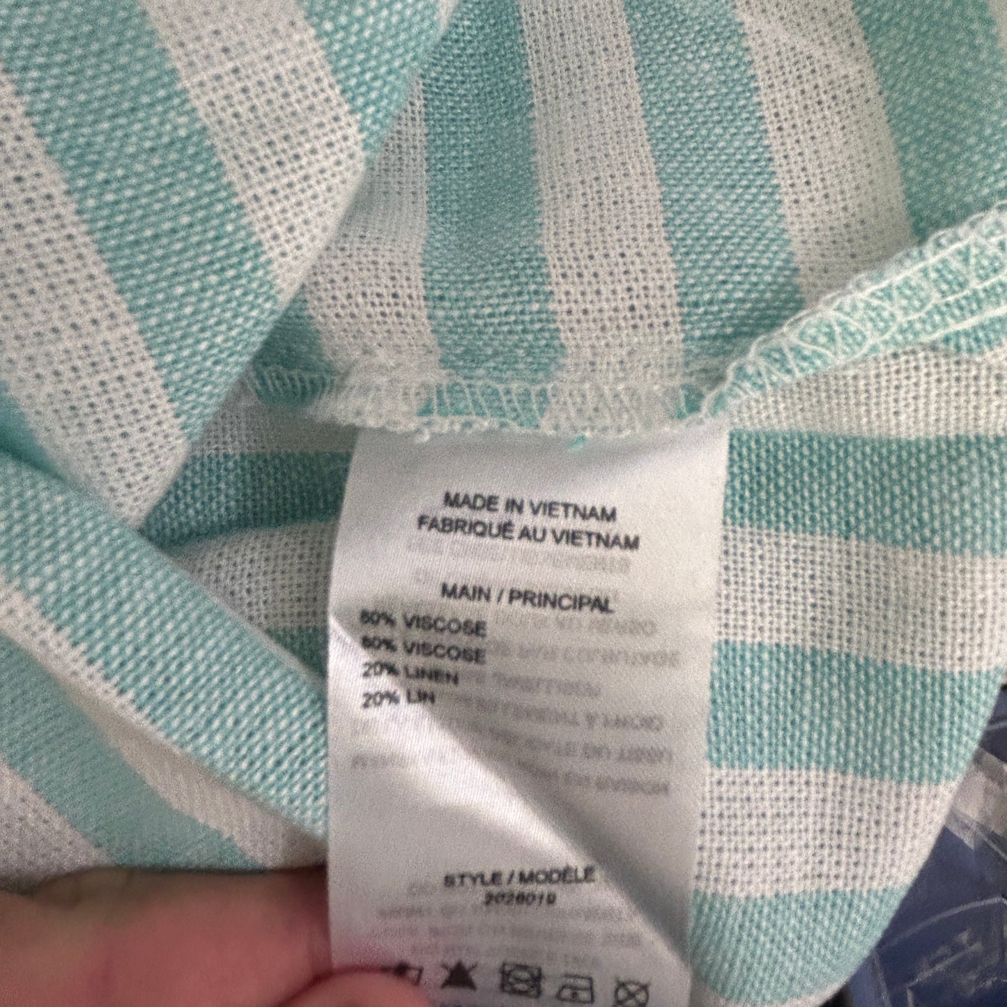 Autograph Mint & White Striped Tiered Shirt Dress - Size 20