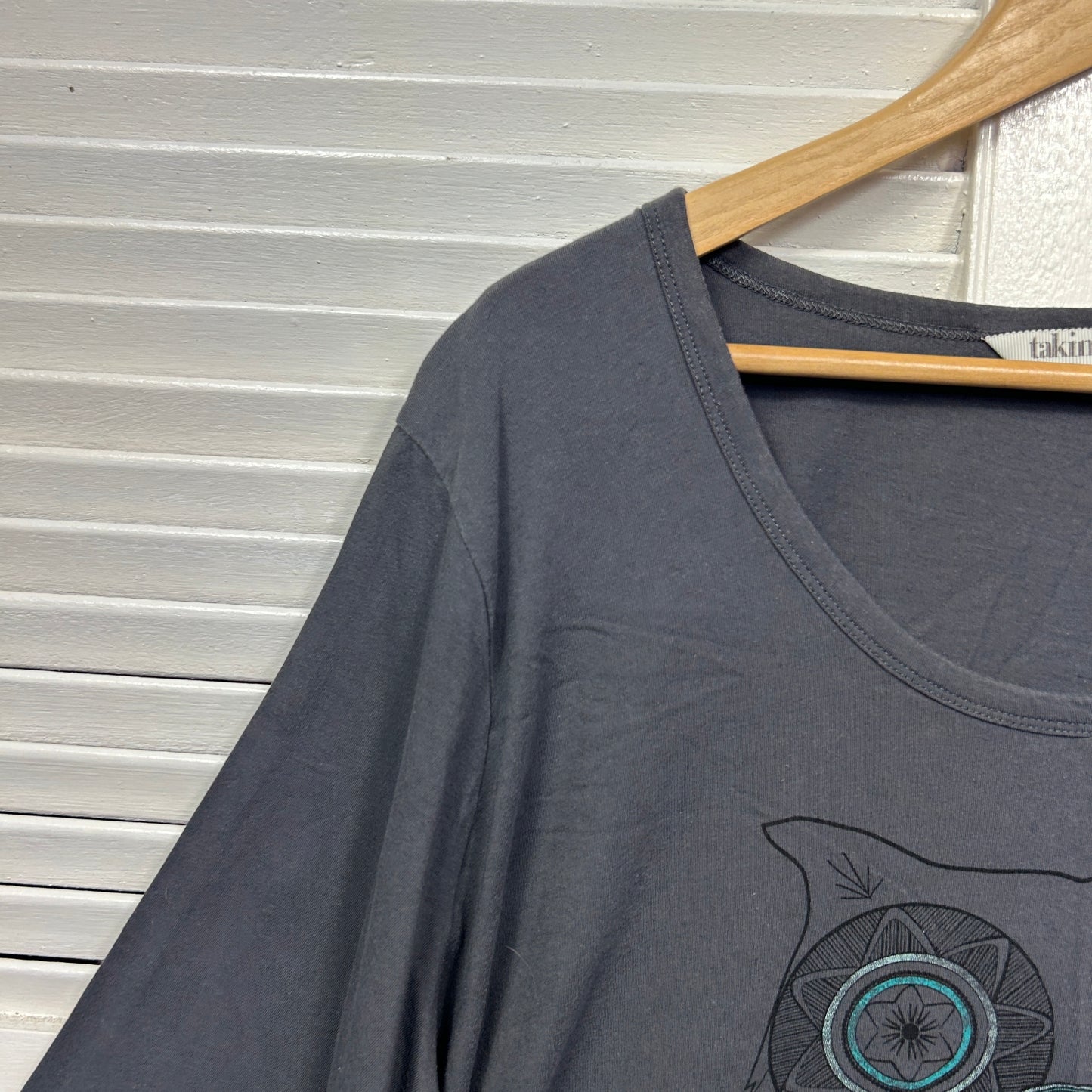 Taking Shape PJ Top Size 22 24 Sleepwear Grey Owl
