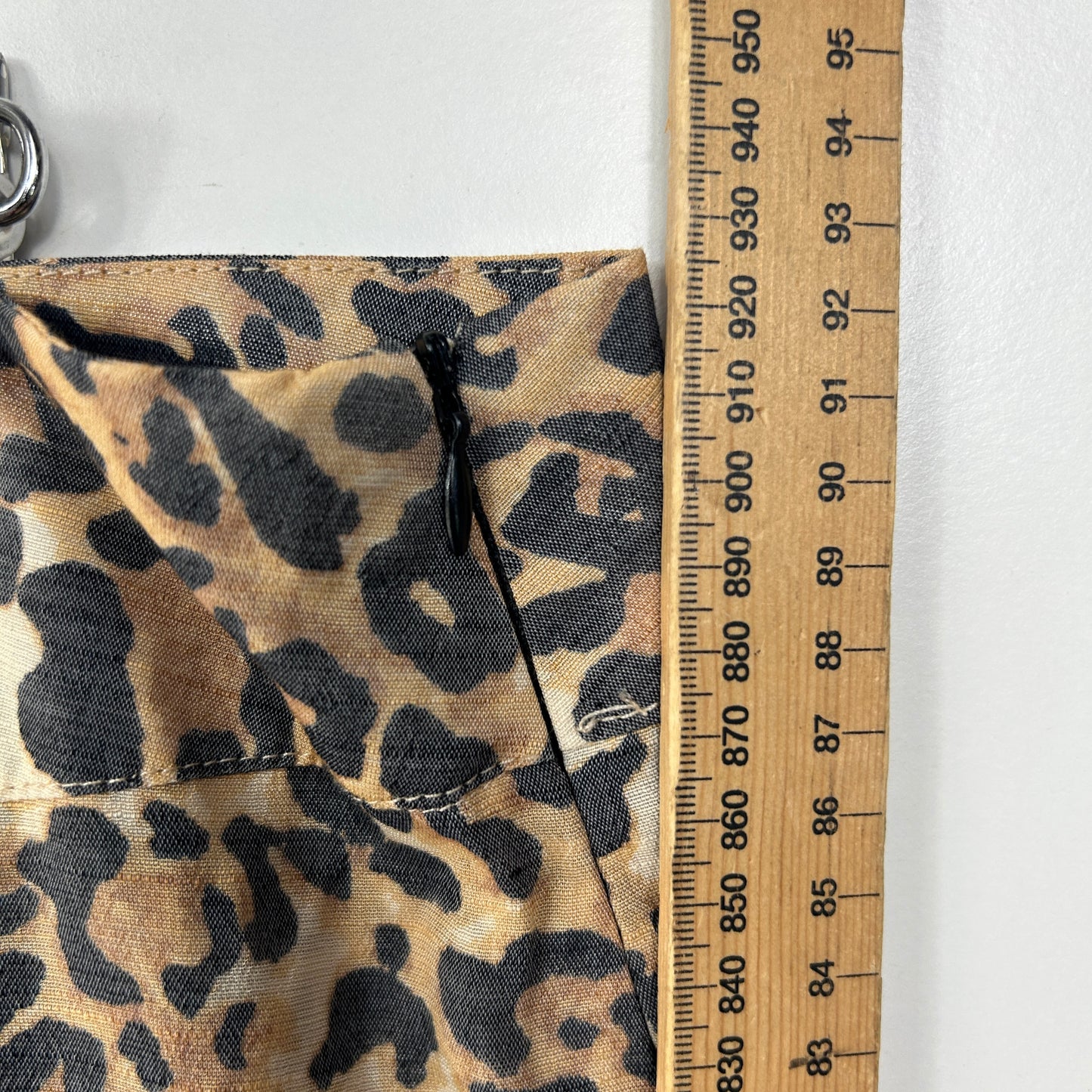 Rockmans Leopard Print Wrap Front Cropped Pants - Size 18