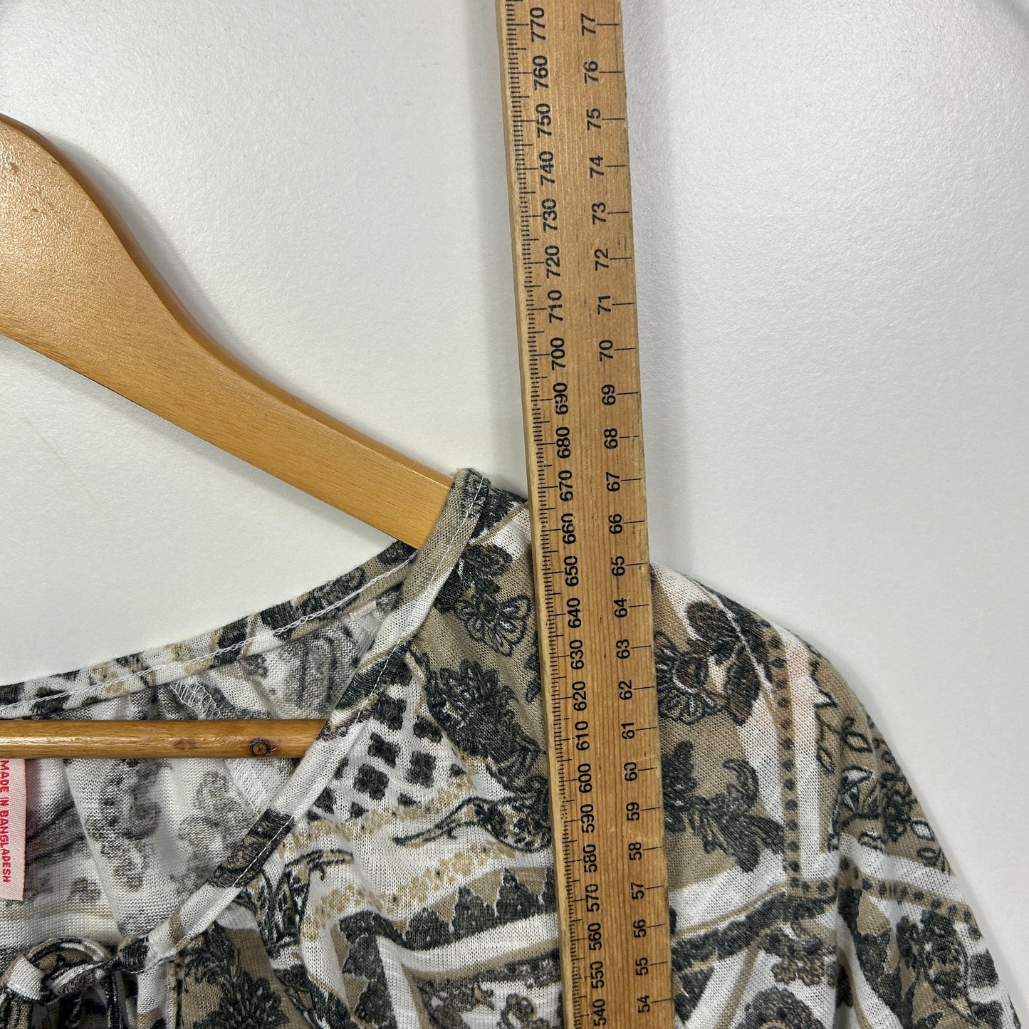Millers Grey White and Black Patchwork Print Top - Size 18