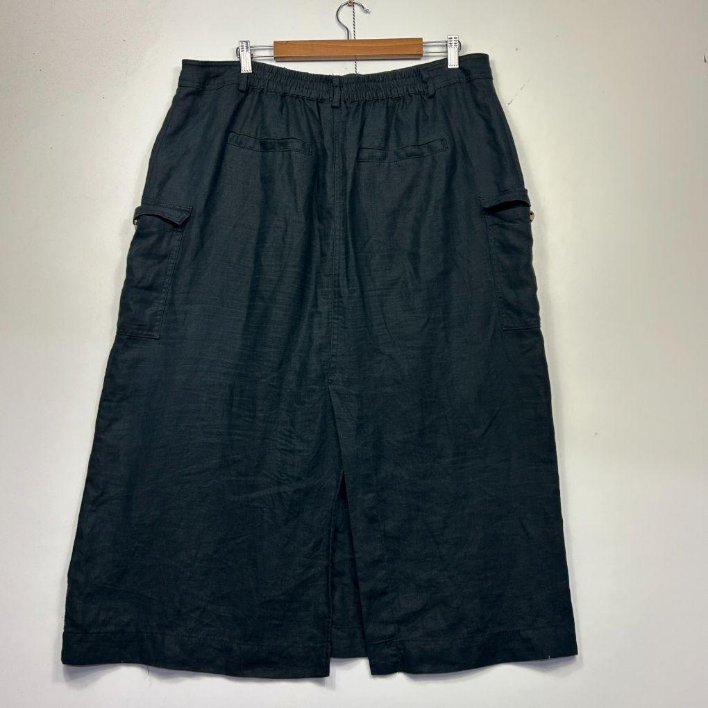 Target Woman Black Linen Skirt - Size 18