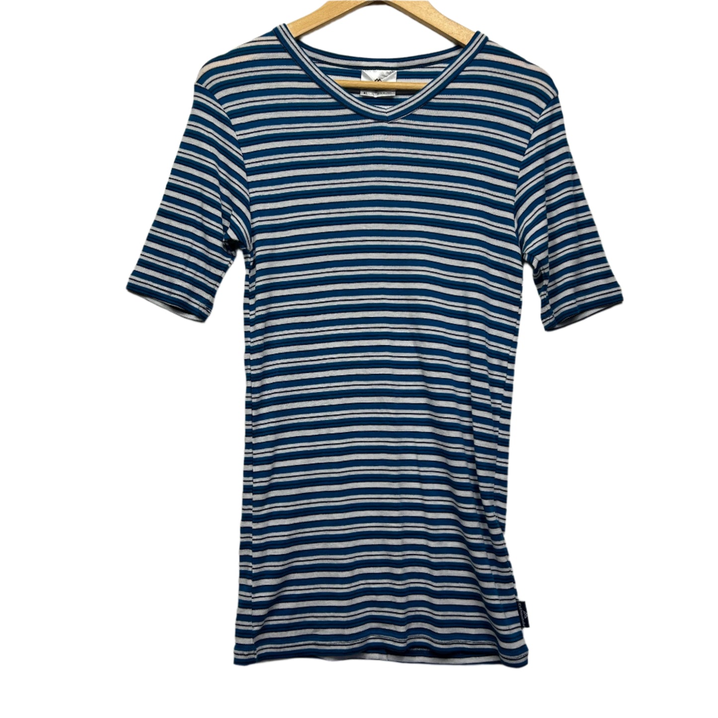 Kathmandu Top Size XL 16 Short Sleeve Striped Blue White