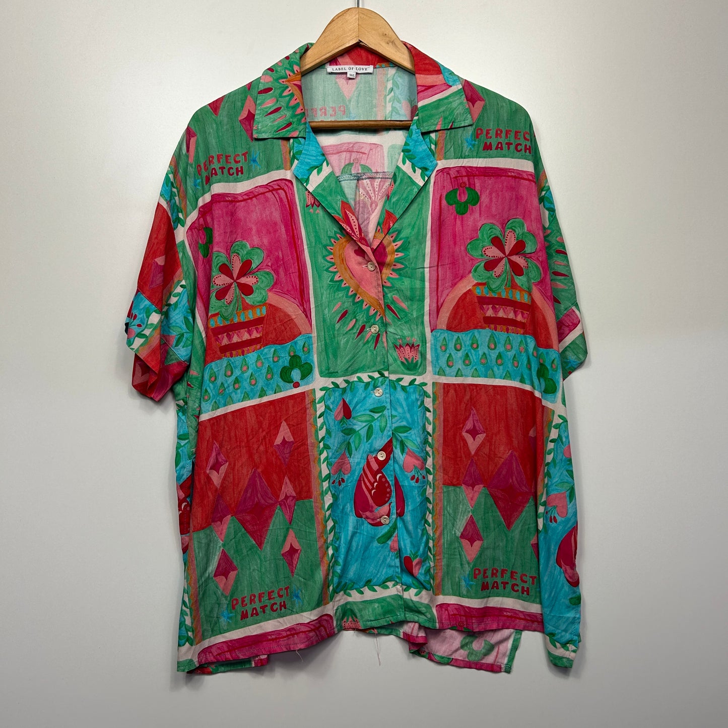 Label of Love Top & Shorts Set Size Medium Large 12 14 Multicoloured