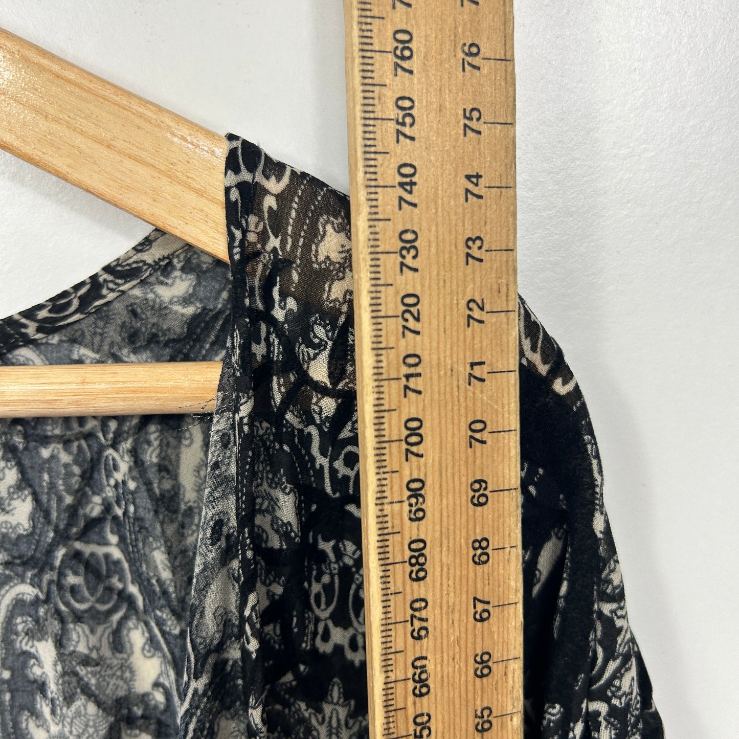 Autograph Black Grey Paisley Print Kimono - Size 18