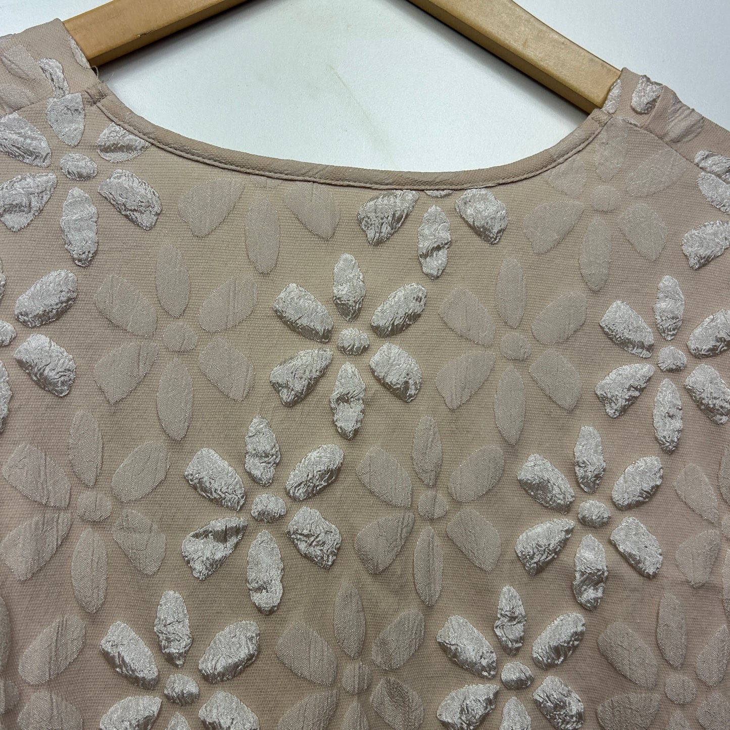Smock Dress Size 16 18 2XL Biege Textured Short Length