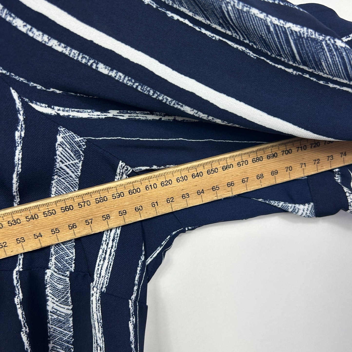 Autograph Navy and White Striped Top with Belt - Size 22