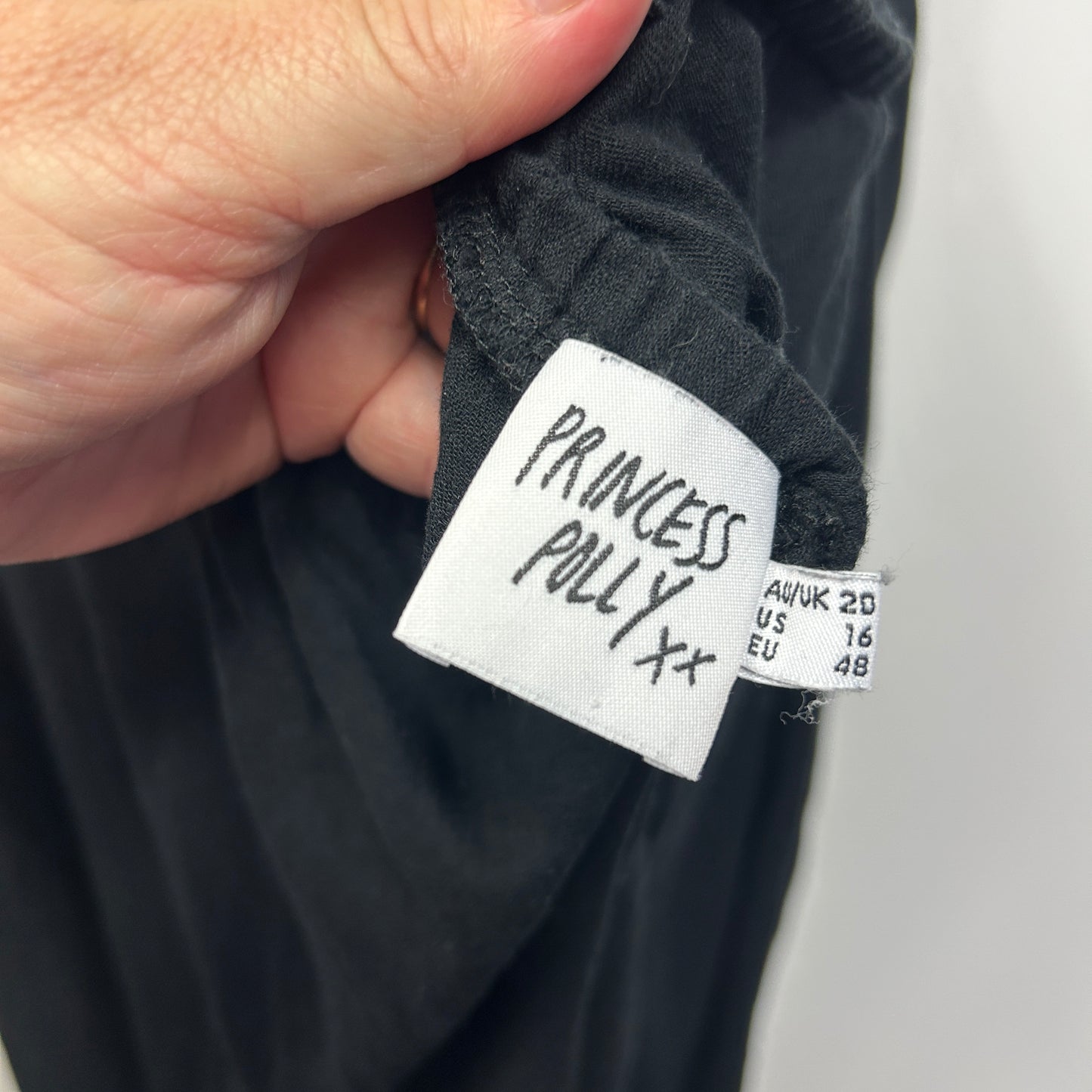 Princess Polly Dress Size 20 Black Short Sleeve