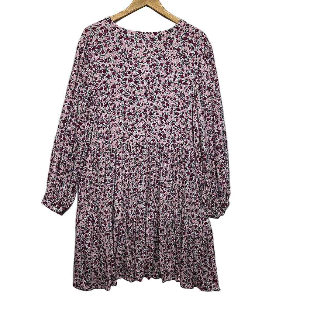 Target Pink Floral Long Sleeve Dress - Size 18