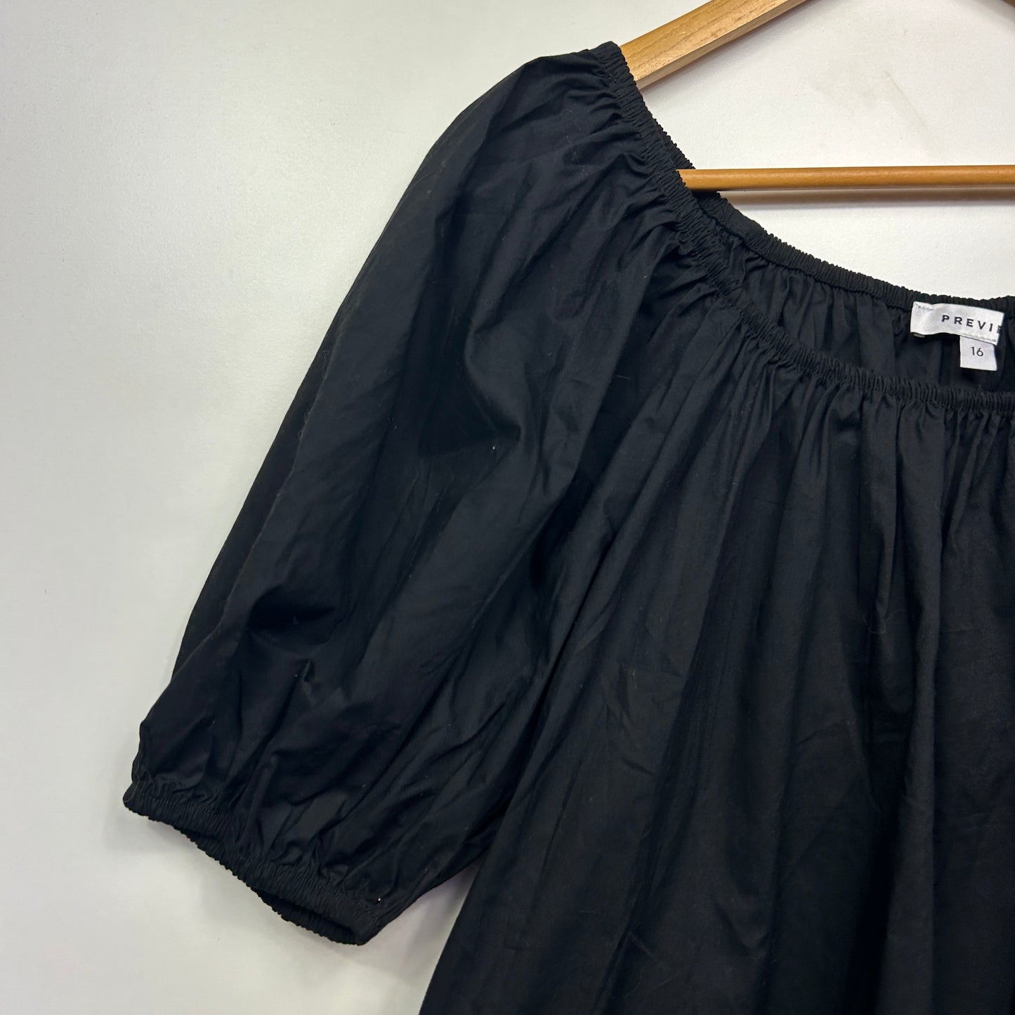 Preview Top Size 16 Black Short Sleeve Cotton