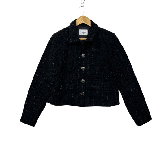 Preview Cropped Jacket Blazer Size 14 Black Metallic