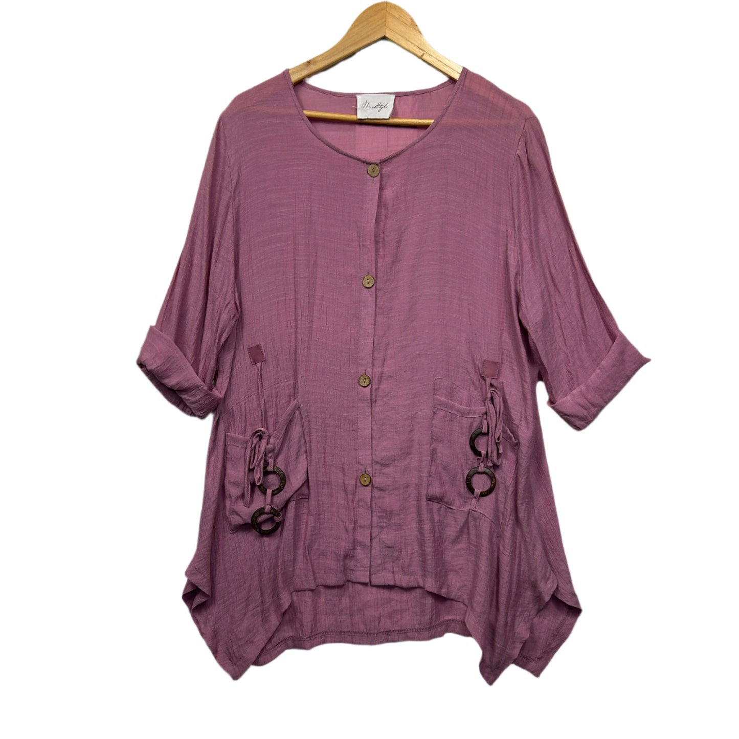 Pink Tunic Top Size 14 16 Pink 3/4 Sleeve